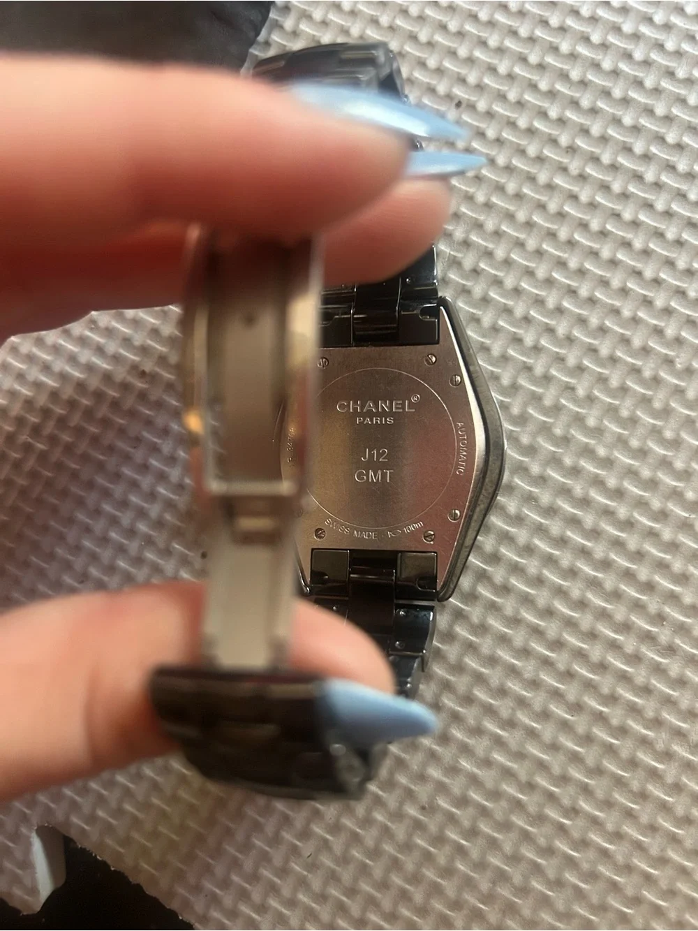 CHANEL J12 GMT Black Ceramic Stainless Steel Watch (Black)